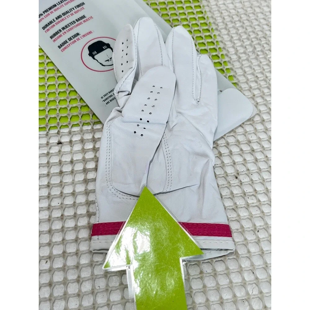 Barstool Sports Pink Whitney Golf Glove White Pink Leather Left Hand M/L NEW